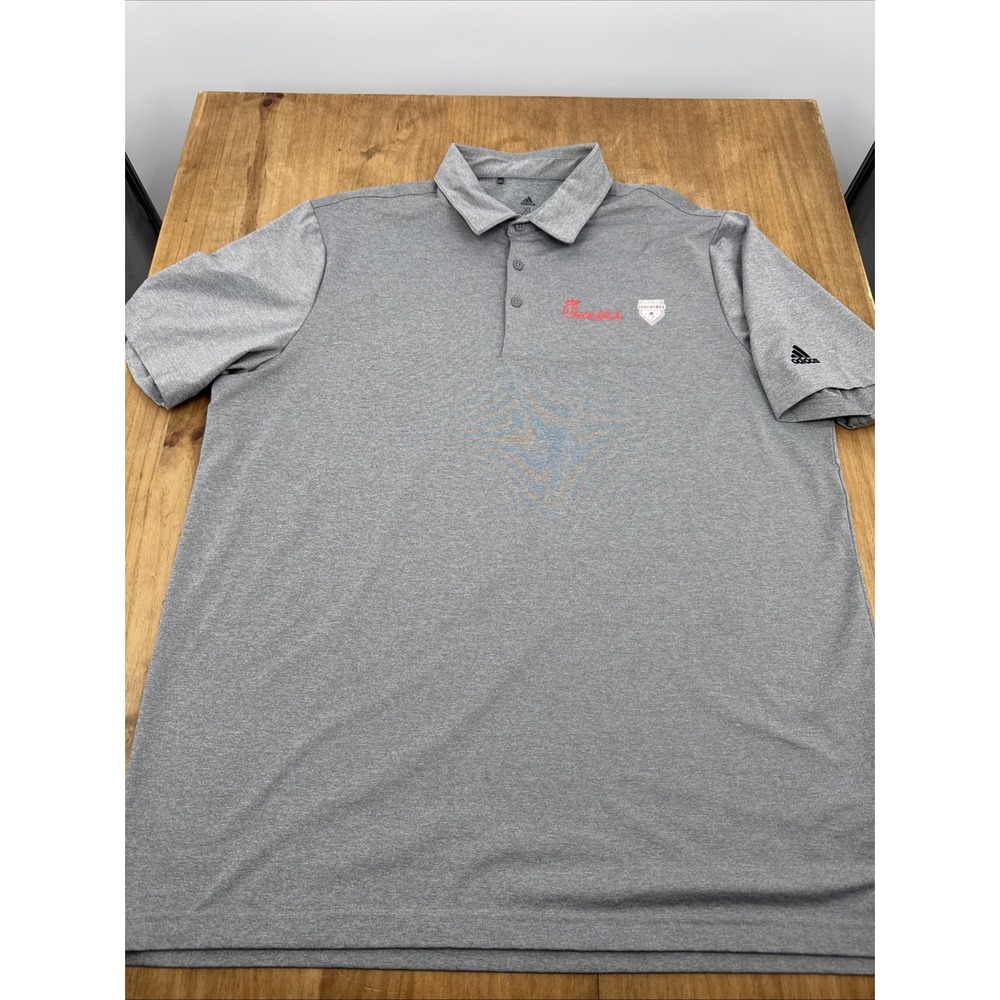 Adidas Chick-fil-A ATL Peachtree Road Race Short Sleeve Polo Men's XL Gray - Picture 2 of 9